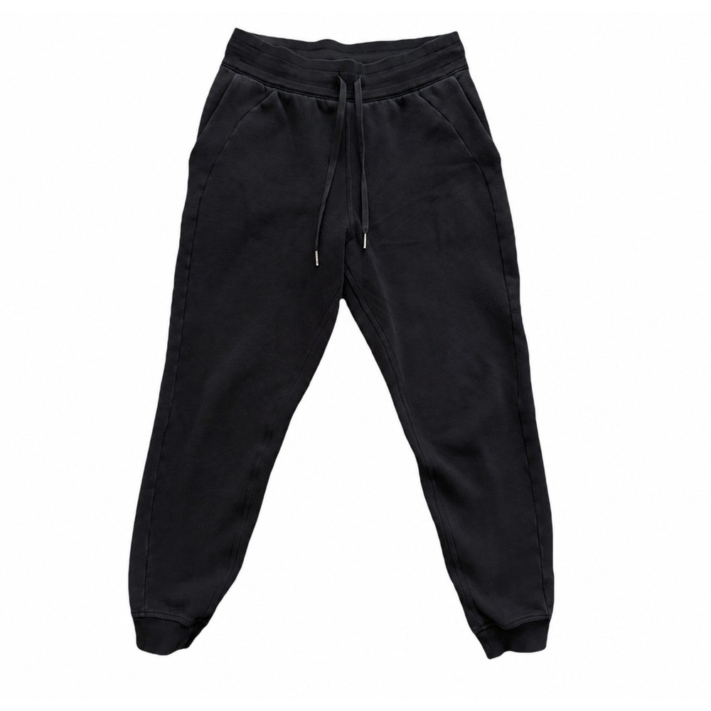 Lululemon Jogger Sweatpants Men Small Black Brushed Fleece Elastic Waist Pockets